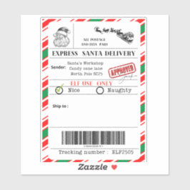 Verzendlabel van de Kerstman Sticker
