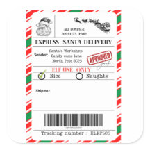 Verzendlabel van de Kerstman