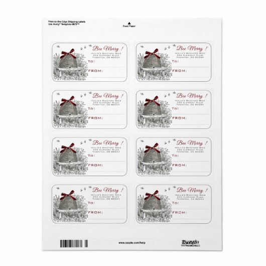 Verzendlabel voor bijenteelt (Full Sheet)