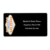 Verzendlabel voor bruiloft in Las Vegas-teken (Voorkant)