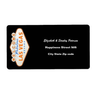 Verzendlabel voor bruiloft in Las Vegas-teken