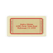 Verzendlabel voor filmticket etiket (Voorkant)