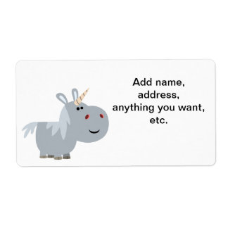 Verzendlabel voor onscrupuleus Cartoon Unicorn