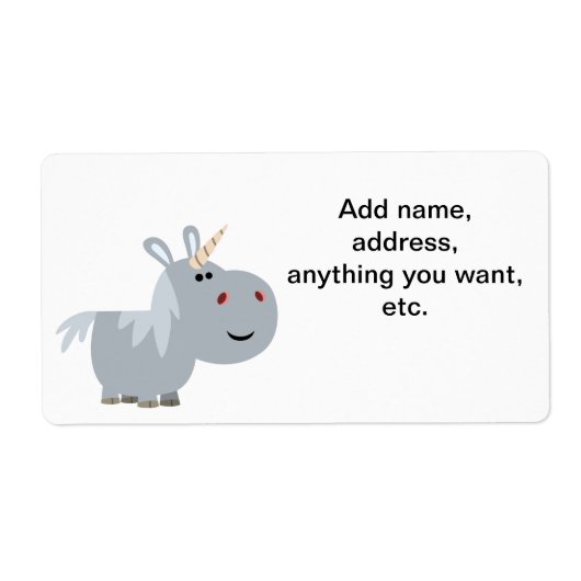 Verzendlabel voor onscrupuleus Cartoon Unicorn (Voorkant)