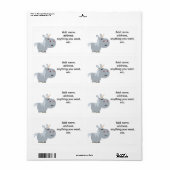 Verzendlabel voor onscrupuleus Cartoon Unicorn (Full Sheet)