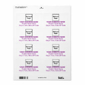 Verzendlabel voor Paarse tekst met centrale uitlij (Full Sheet)