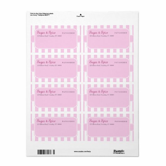 Verzendlabel voor pasta's (Full Sheet)