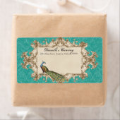 Verzendlabels - Blauwgroen  Peacock & Etsen Etiket (Insitu)