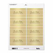 Verzendlabels Elegant Gold White Script Name Etiket (Full Sheet)