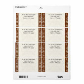 Verzendlabels - Fleur di Lys Damask - Bruin Etiket (Full Sheet)