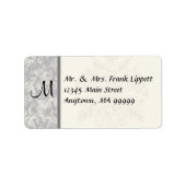 Verzendlabels - Fleur di Lys Damask - Grijs Etiket (Voorkant)