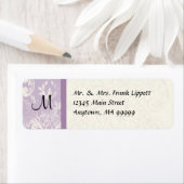 Verzendlabels - Fleur di Lys Damask - Lavendel Etiket (Insitu)