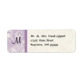 Verzendlabels - Fleur di Lys Damask - Lavendel Etiket (Voorkant)