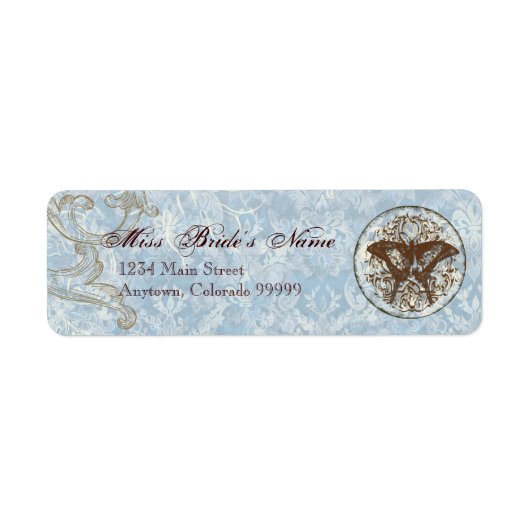 Verzendlabels - Fleur di Lys Damask vs2 Etiket (Voorkant)