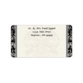 Verzendlabels - Fleur di Lys Damask - Zwart Etiket (Voorkant)