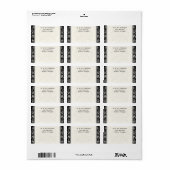 Verzendlabels - Fleur di Lys Damask - Zwart Etiket (Full Sheet)