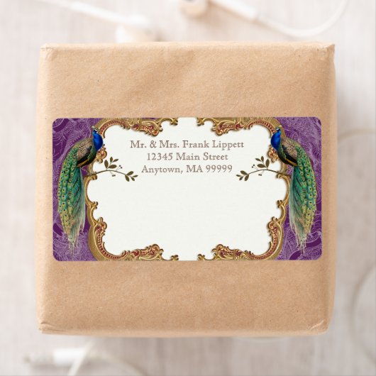 Verzendlabels - Golden Peacock & Kalligrafie Etiket (Insitu)