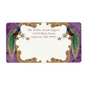 Verzendlabels - Golden Peacock & Kalligrafie Etiket (Voorkant)