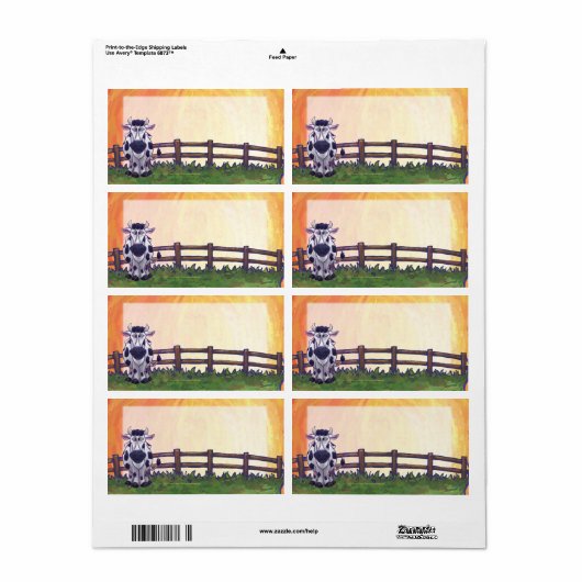 Verzendlabels koe etiket (Full Sheet)