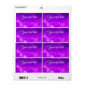 Verzendlabels met paarse, violette bokeh etiket (Full Sheet)