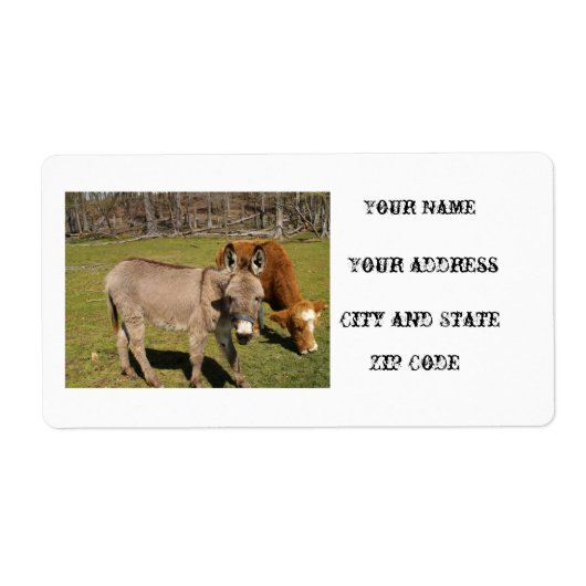 Verzendlabels voor Donkey en Koe Etiket (Voorkant)