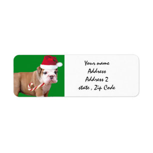 Verzendlabels voor kerstbulledog etiket