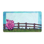Verzendlabels voor roze varkens etiket (Voorkant)
