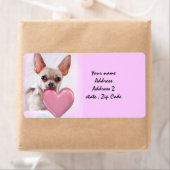Verzendlabels voor valentijnse Chihuahua-honden Etiket (Insitu)