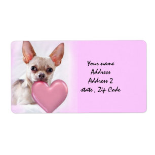 Verzendlabels voor valentijnse Chihuahua-honden Etiket