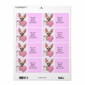 Verzendlabels voor valentijnse Chihuahua-honden Etiket (Full Sheet)