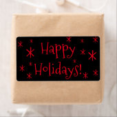 Verzendlabels zwart, rood Prettige feestdagen Kers Etiket (Insitu)