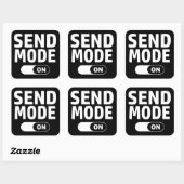 Verzendmodus ingeschakeld vierkante sticker (Vel)