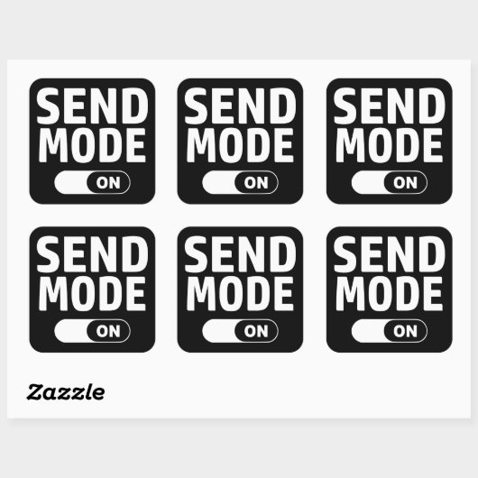 Verzendmodus ingeschakeld vierkante sticker (Vel)