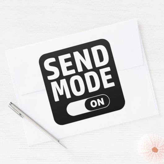 Verzendmodus ingeschakeld vierkante sticker (Envelop)