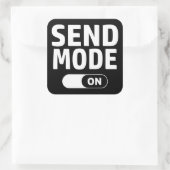 Verzendmodus ingeschakeld vierkante sticker (Tas)