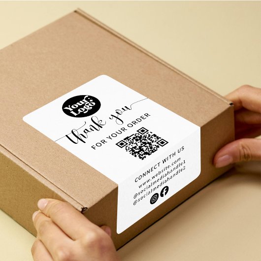 Verzendpakket QR Code Logo Wit Doos Verzegeling La Etiket