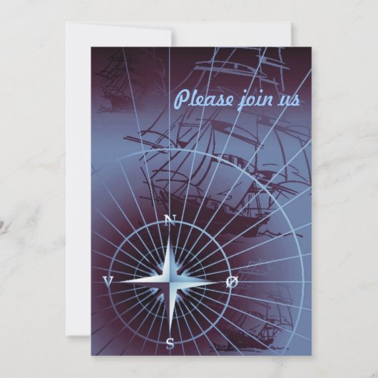 Verzendschepen met middernacht Nautical Compass Sa Kaart (Voorkant)