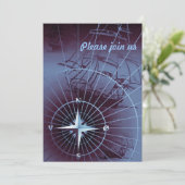 Verzendschepen met middernacht Nautical Compass Sa Kaart (Staand voorkant)