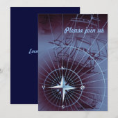 Verzendschepen met middernacht Nautical Compass Sa Kaart (Voorkant / Achterkant)