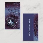 Verzendschepen met middernacht Nautical Compass Sa Visitekaartje (Voorkant / Achterkant)