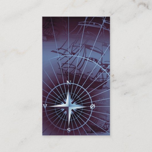 Verzendschepen met middernacht Nautical Compass Sa Visitekaartje (Voorkant)