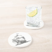 Verzendschip Zandsteen Onderzetter (Zijkant)