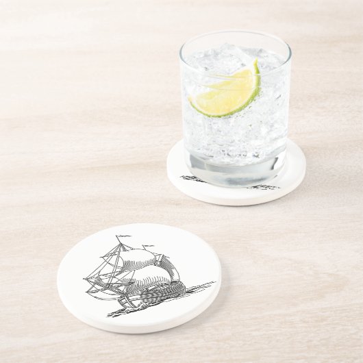 Verzendschip Zandsteen Onderzetter (Zijkant)