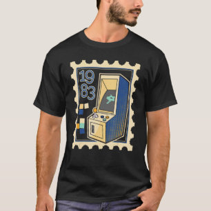 Verzendstempel met computer Game Slot Machine 1983 T-shirt