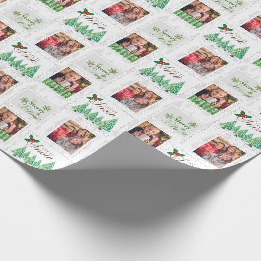 Verzendstempels Aangepaste foto Cadeaupapier (Hoek)