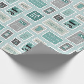 Verzendstempels baby cadeaupapier (Hoek)