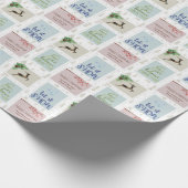 Verzendstempels - Gepersonaliseerde beige kerstboo Cadeaupapier (Hoek)