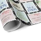 Verzendstempels - Gepersonaliseerde kerstboom Cadeaupapier (Rol Hoek)