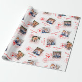 Verzendstempels kerstfoto Aangepast fotocollage Cadeaupapier (Uitgerold)