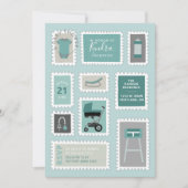 Verzendstempels met baby doucheuitnodiging kaart (Voorkant)